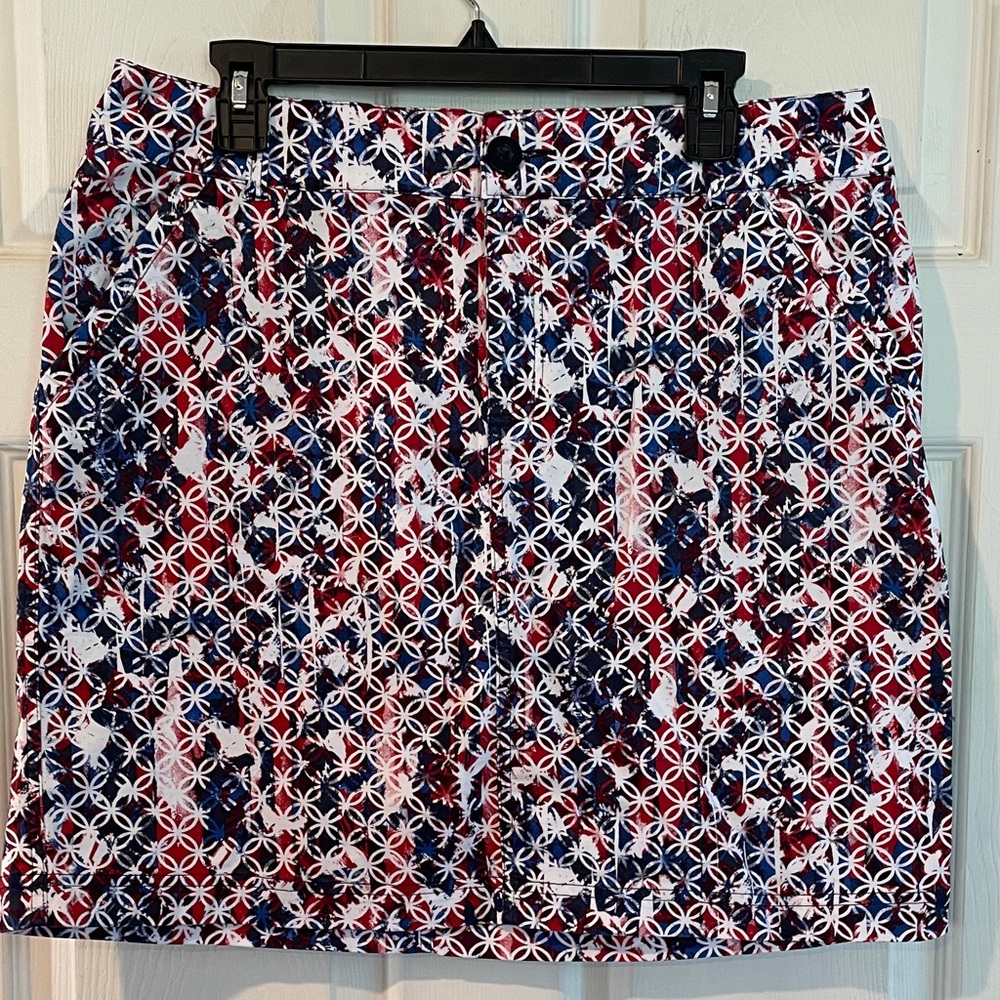 Christopher & Banks Size 12 Navy, Red & White Skort